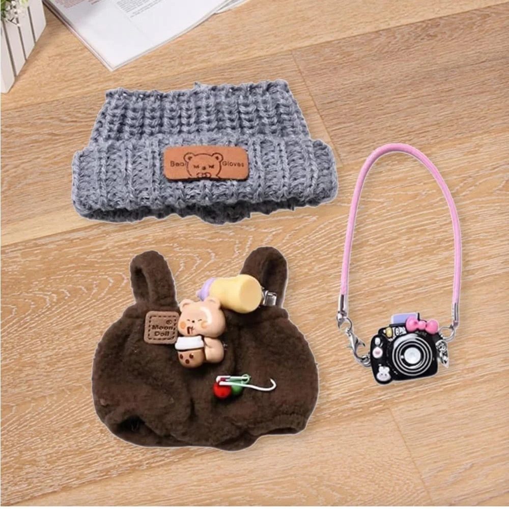 NEW NIP 3pcs Labubu Clothing Outfit Hat Camera